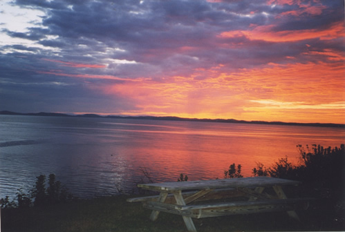 Sunrise over New Brunswick, Canada - view from Perry, Maine